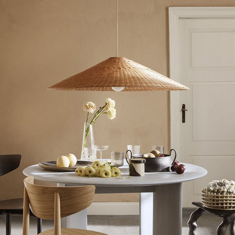 Muto Vintage Handmade LED Rattan Pendant Light Living Room - Neutral Decor