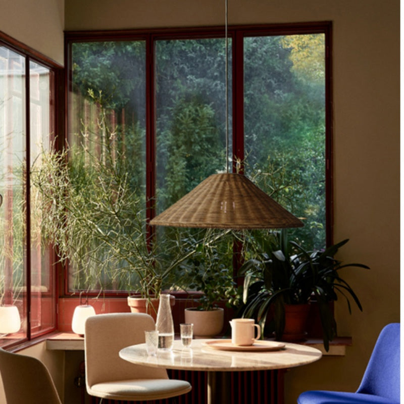 Muto Vintage Handmade LED Rattan Pendant Light Living Room - Neutral Decor