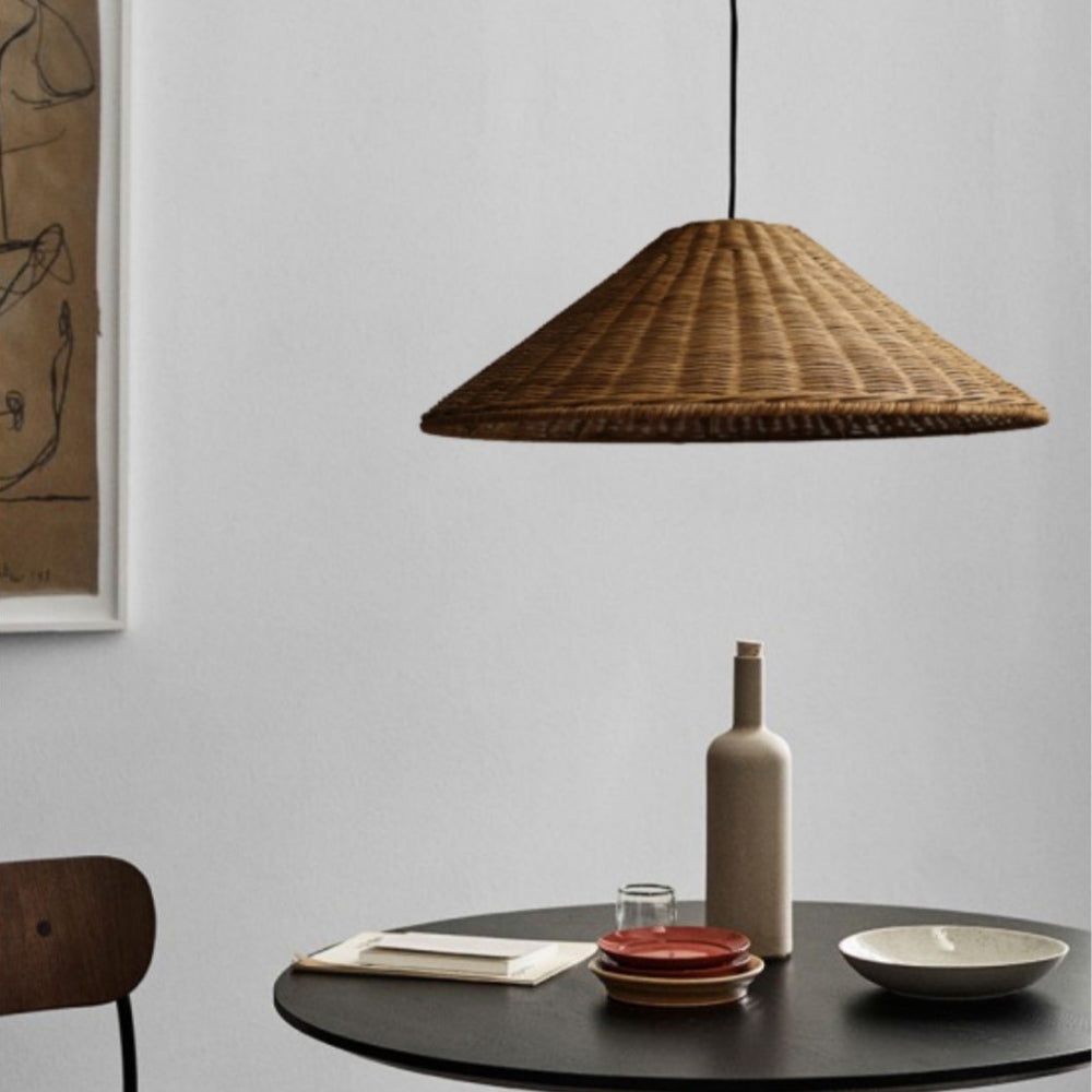 Muto Vintage Handmade LED Rattan Pendant Light Living Room - Neutral Decor