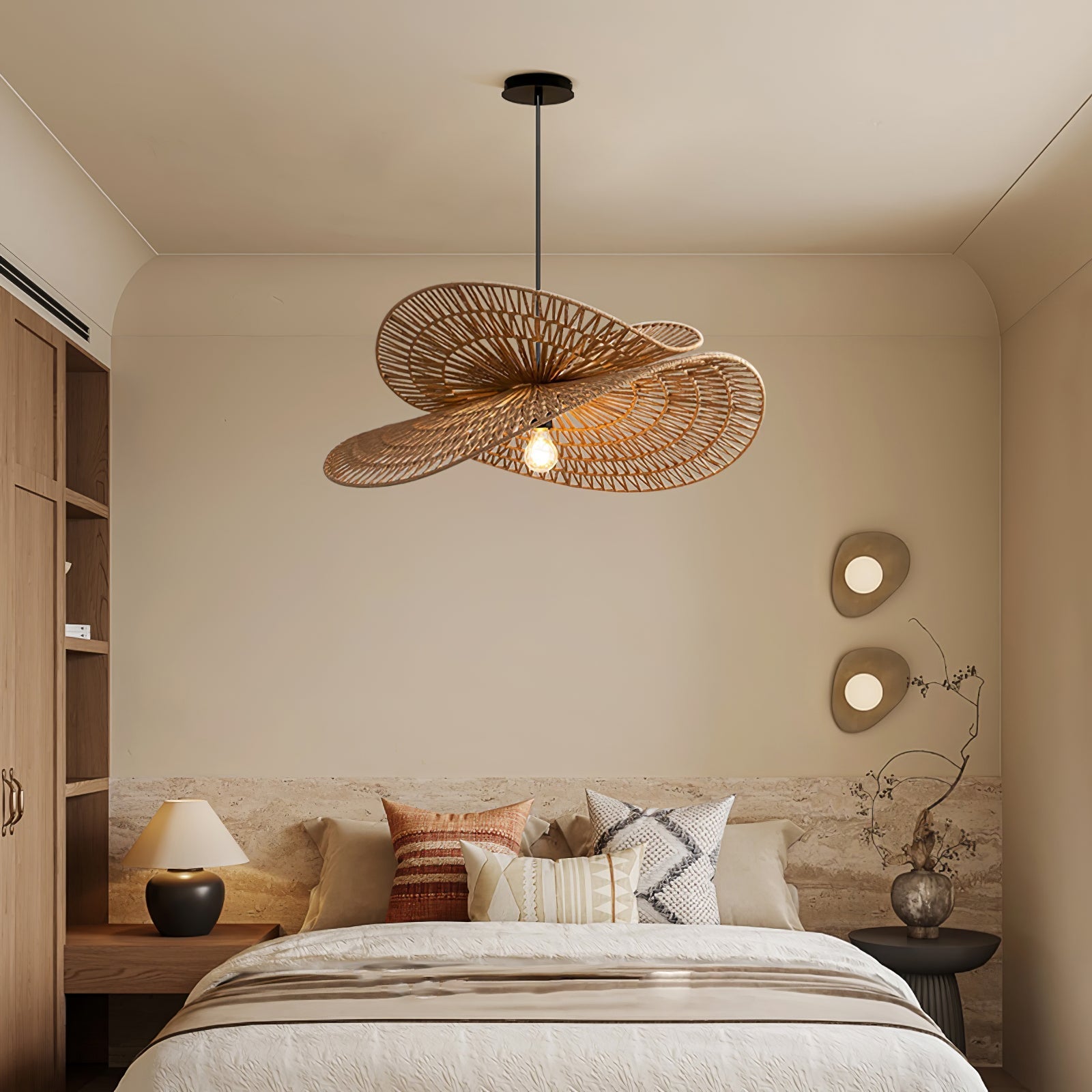 Denvir Hemp Rope Traditional Pendant Light-Neutral Decor