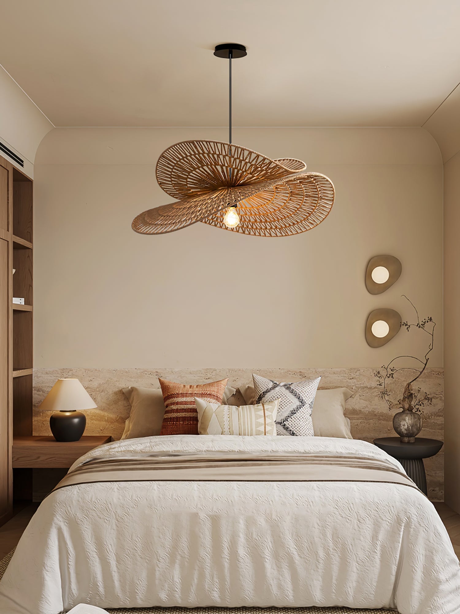 Denvir Hemp Rope Traditional Pendant Light-Neutral Decor