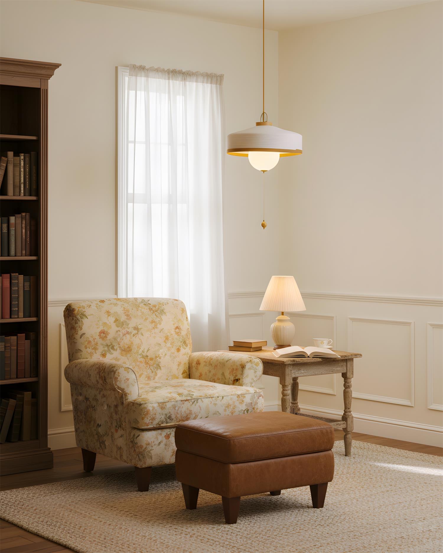 Woven Drum Globe Pendant Lamp-Neutral Decor