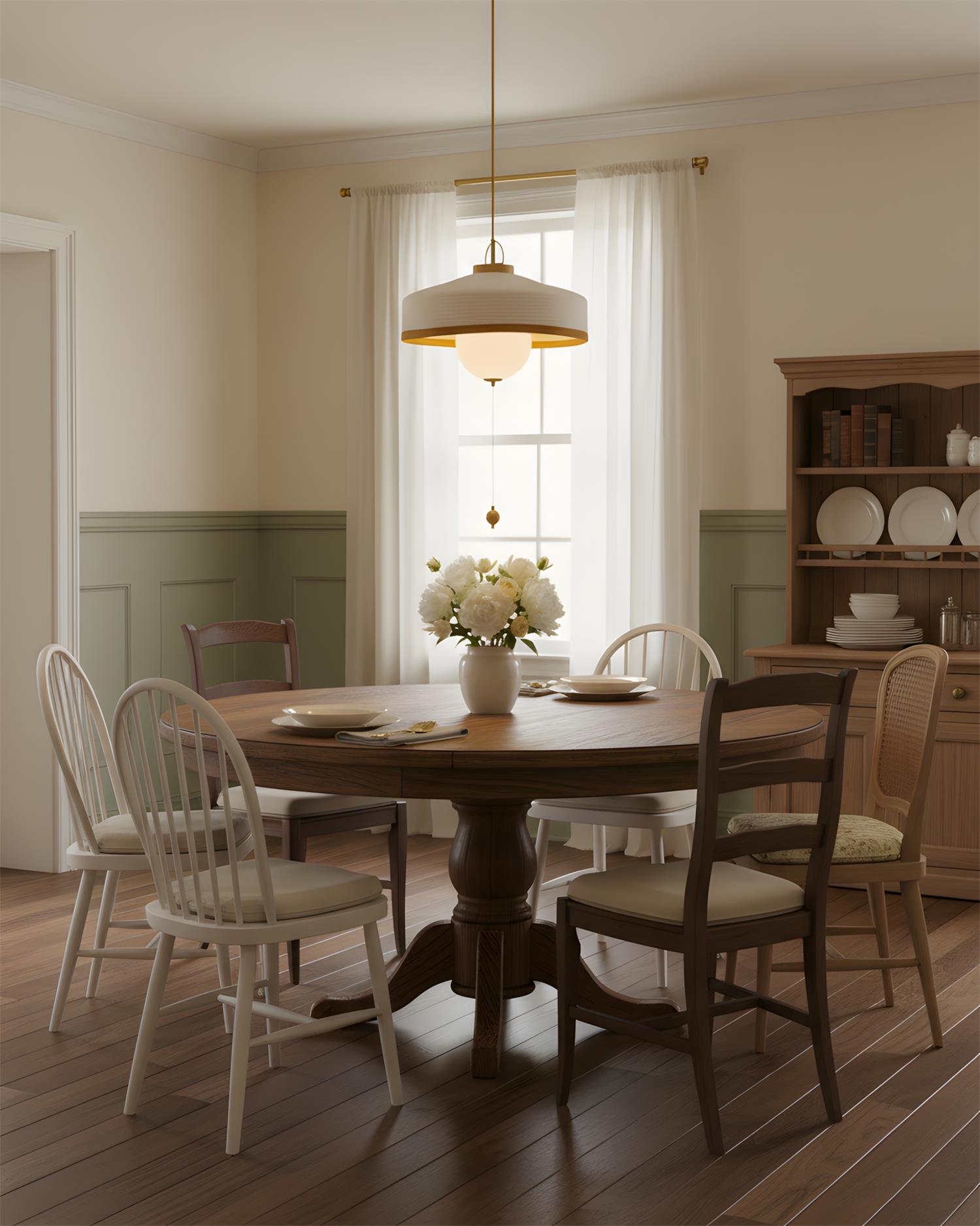 Woven Drum Globe Pendant Lamp-Neutral Decor