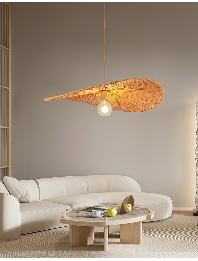 Woven Leaf Pendant Light-Neutral Decor