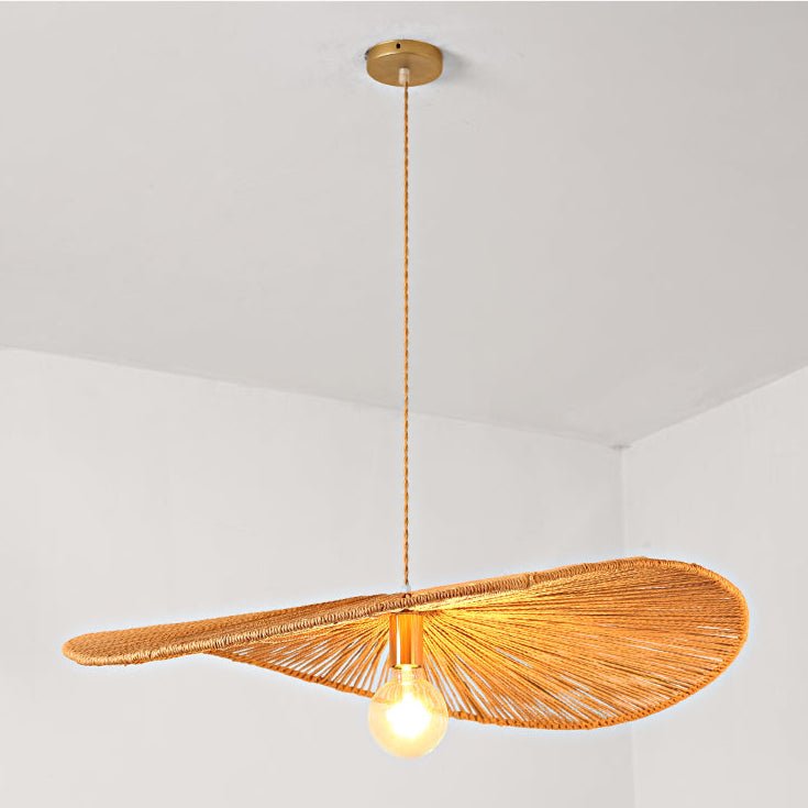 Woven Leaf Pendant Light-Neutral Decor