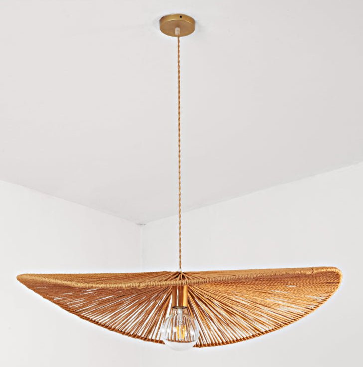 Woven Leaf Pendant Light-Neutral Decor