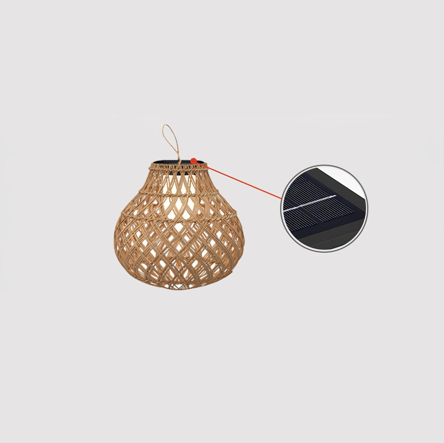 Isenor Woven Sphere Lantern Outdoor Lamp-Neutral Decor