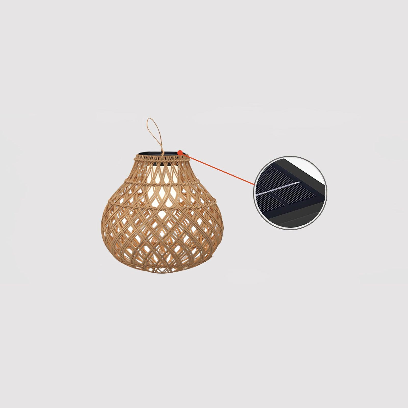 Isenor Woven Sphere Lantern Outdoor Lamp-Neutral Decor