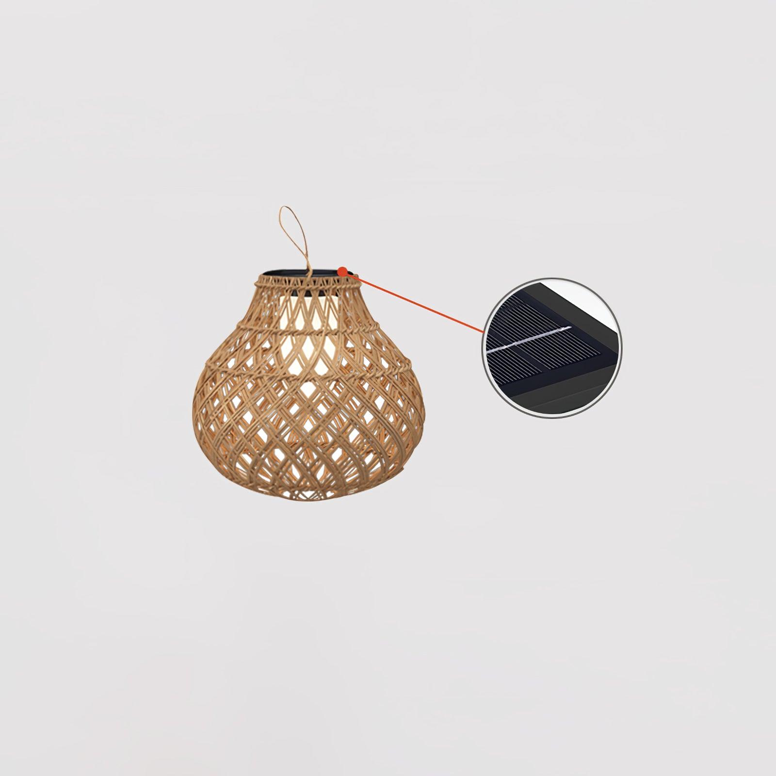 Isenor Woven Sphere Lantern Outdoor Lamp-Neutral Decor