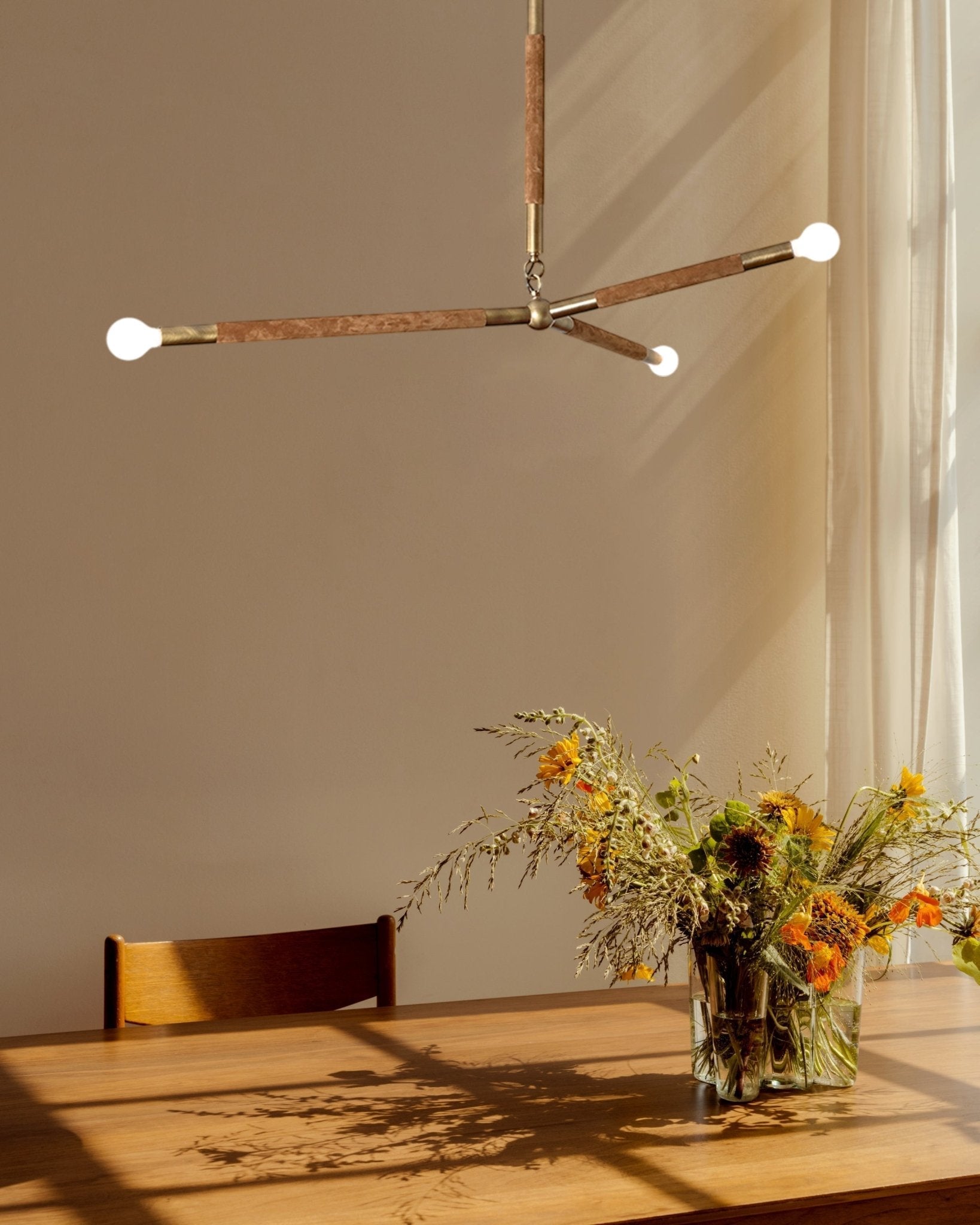 Arthur Modern Brass Wrapped Linear Chandelier-Neutral Decor