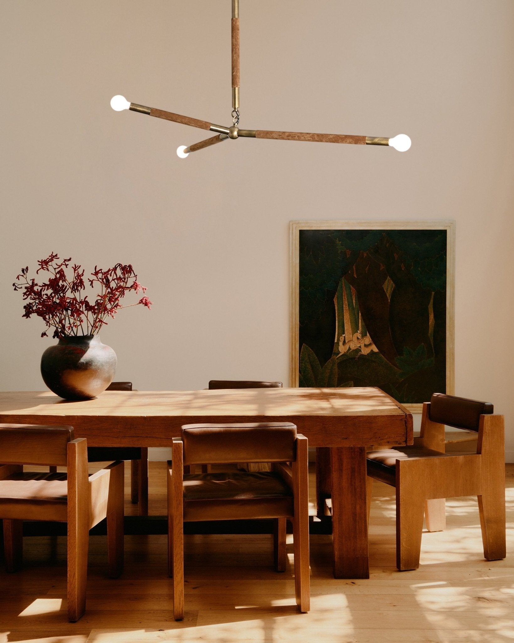 Arthur Modern Brass Wrapped Linear Chandelier-Neutral Decor