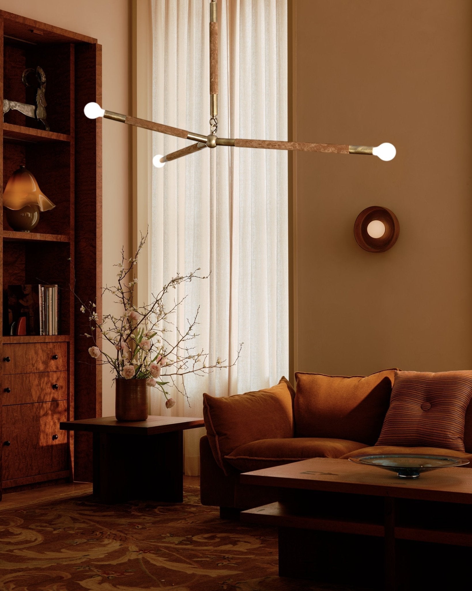 Arthur Modern Brass Wrapped Linear Chandelier-Neutral Decor