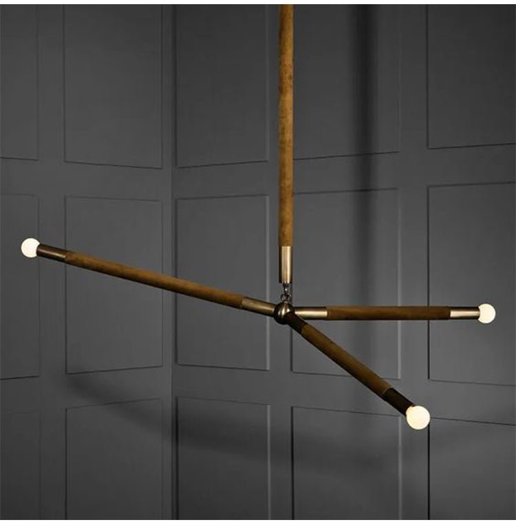 Arthur Modern Brass Wrapped Linear Chandelier-Neutral Decor