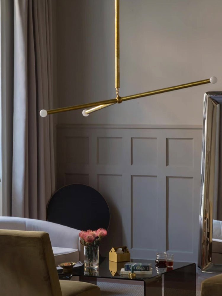 Arthur Modern Brass Wrapped Linear Chandelier-Neutral Decor