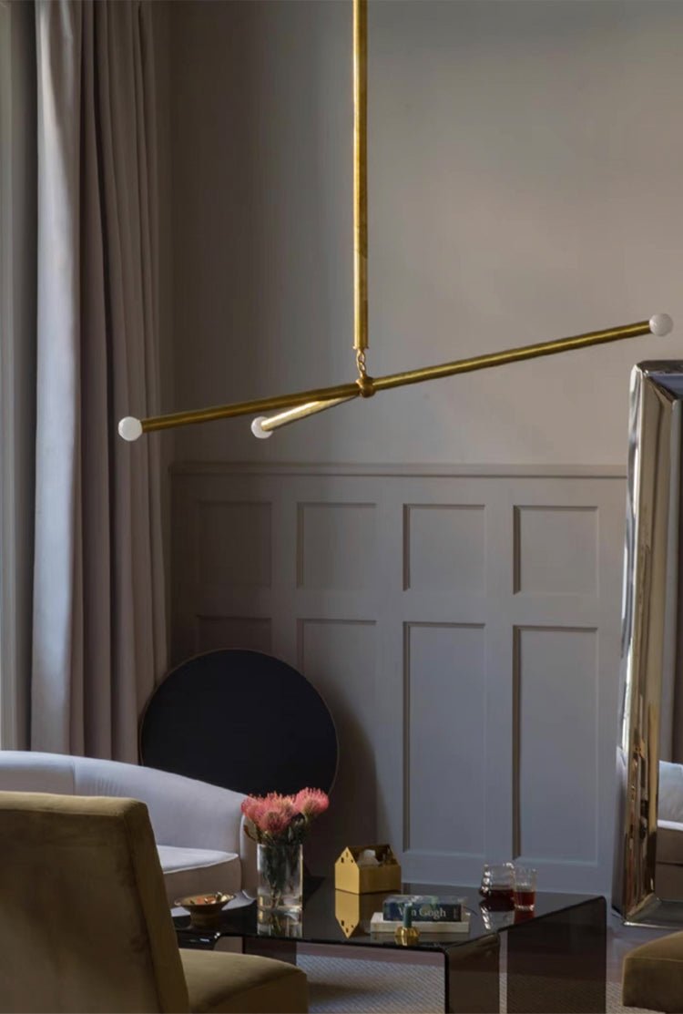 Arthur Modern Brass Wrapped Linear Chandelier-Neutral Decor