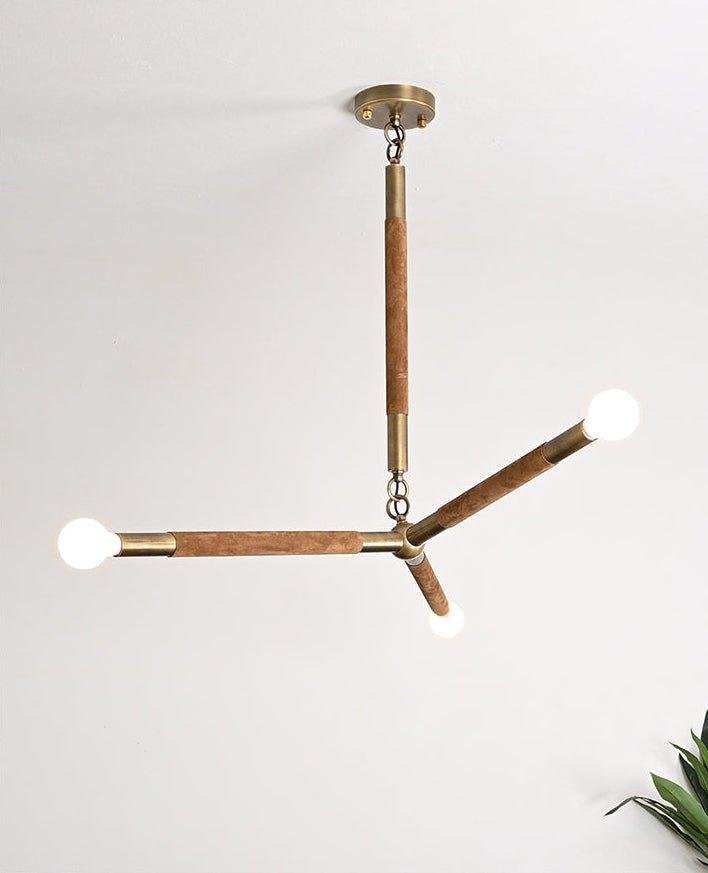 Arthur Modern Brass Wrapped Linear Chandelier-Neutral Decor