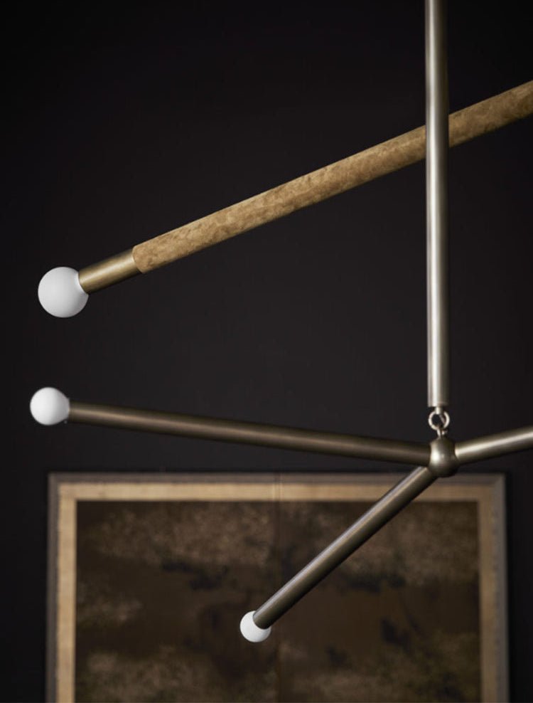 Arthur Modern Brass Wrapped Linear Chandelier-Neutral Decor