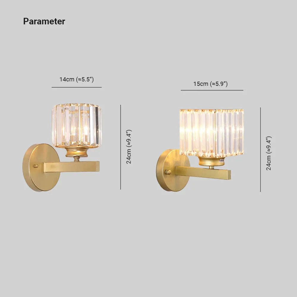Arisha Modern LED Crystal Wall Lamp Square, Round - Neutral Decor