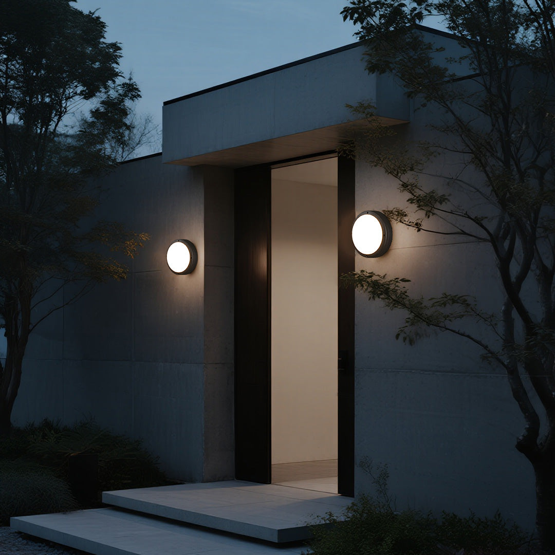 Tasha Round Minimalist Outdoor Wall Lights