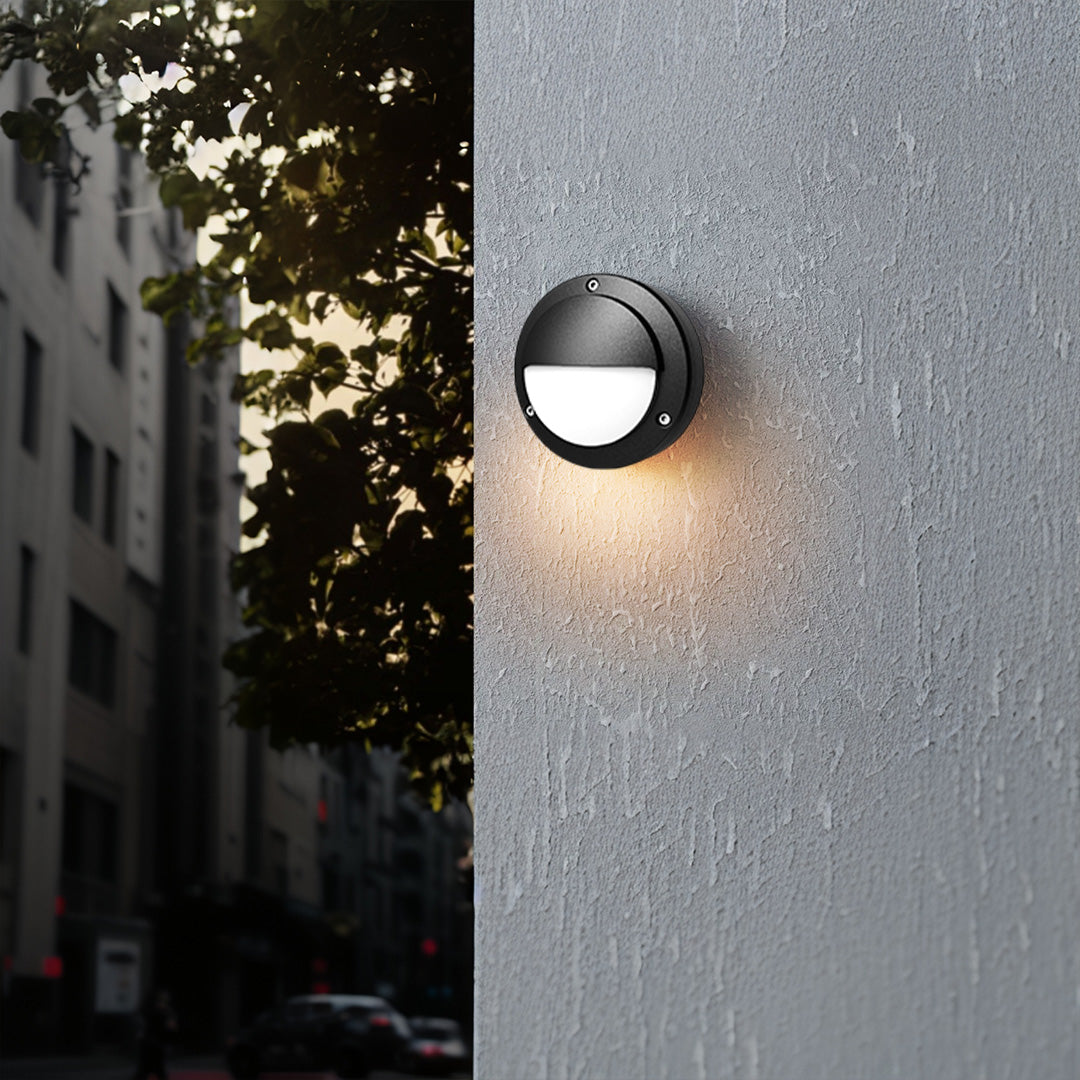 Maddox Round Minimalist Outdoor Wall Sconce
