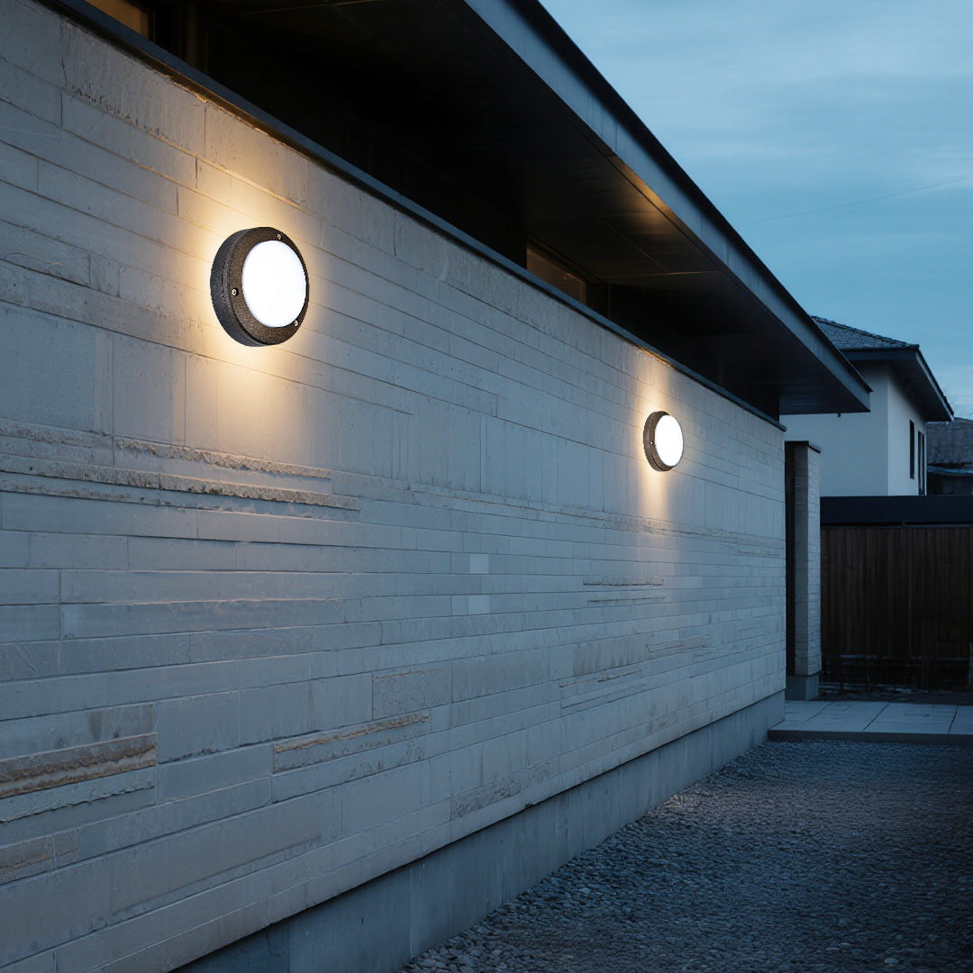 Tasha Round Minimalist Outdoor Wall Lights