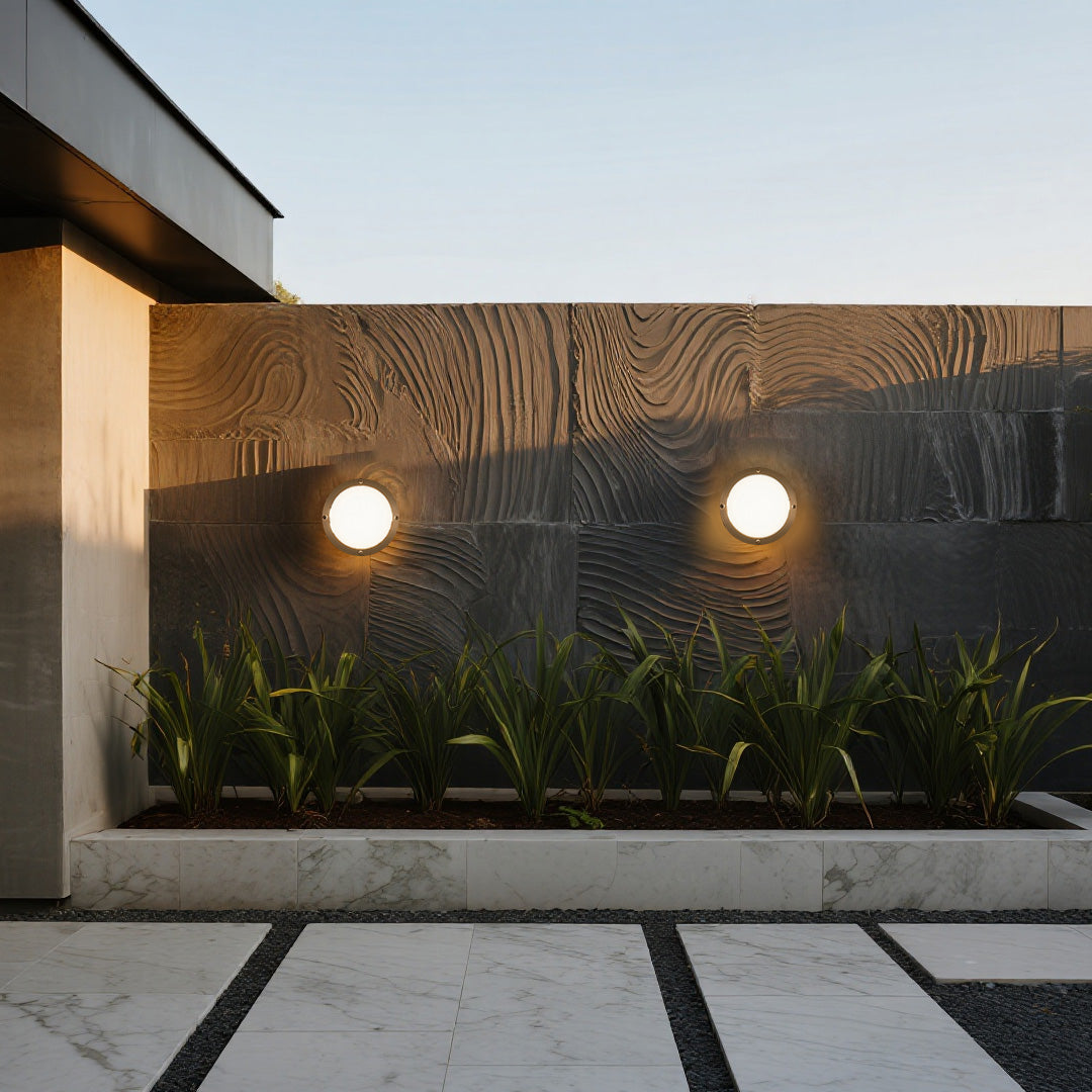 Tasha Round Minimalist Outdoor Wall Lights