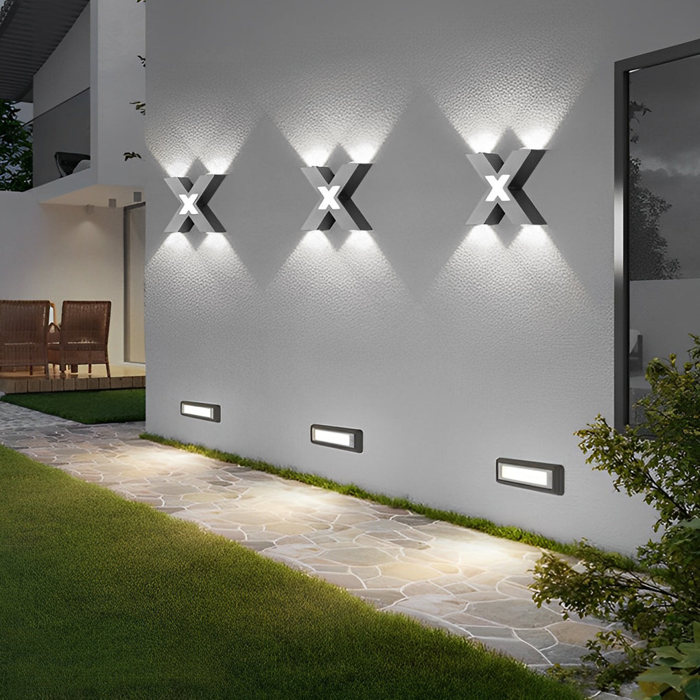 Fedora X Shape Creative LED Modern Outdoor Wall Lamp