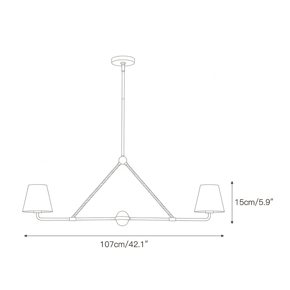 Xavier Linear Pendant Lamp shown in a modern dining room setting.