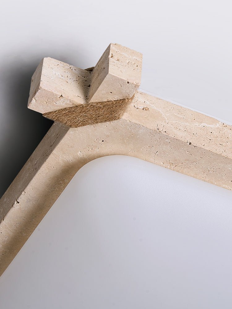 Arlo Square Yellow Travertine Ceiling Lamp-Neutral Decor