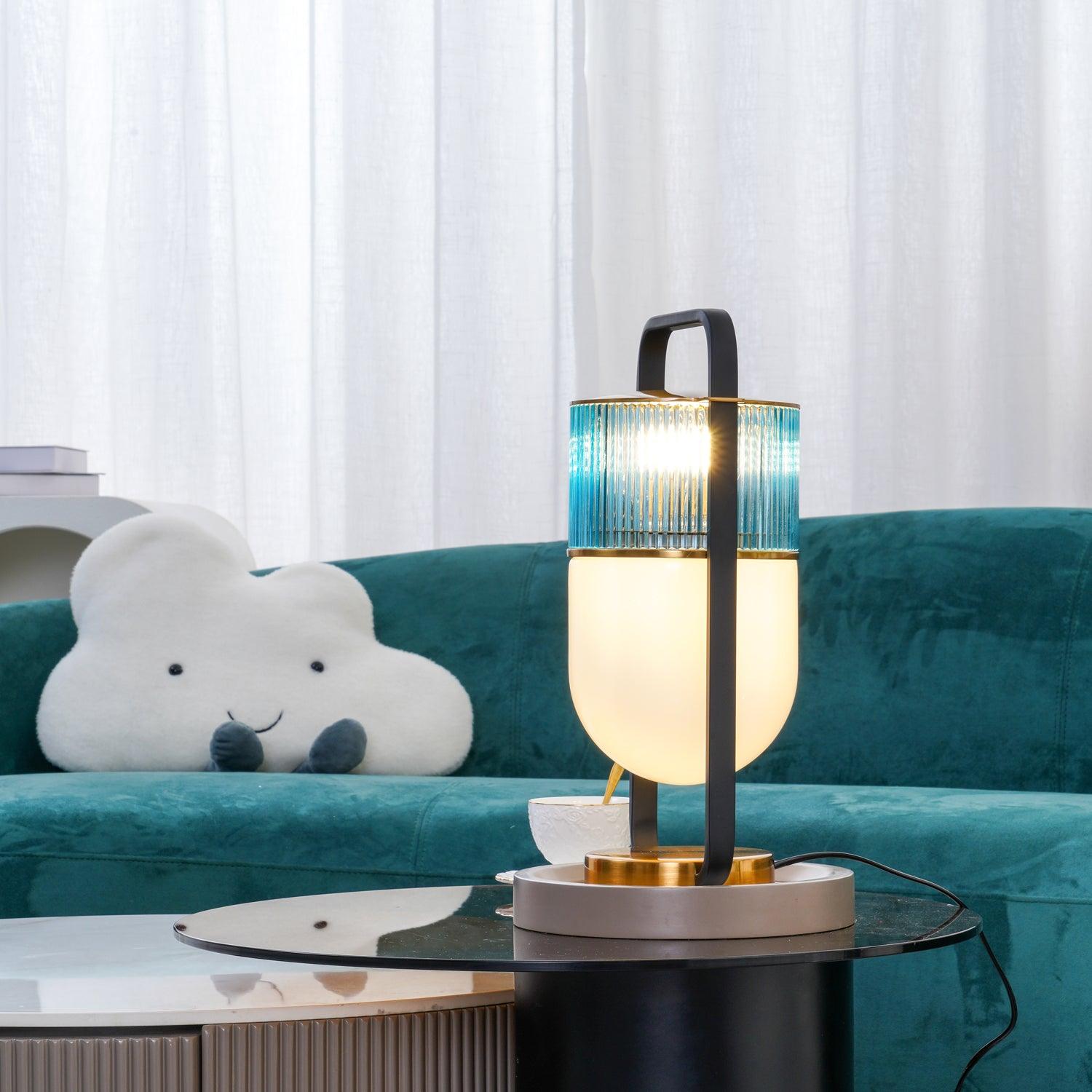 Kiorven Glass Artistic Table Lamp-Neutral Decor