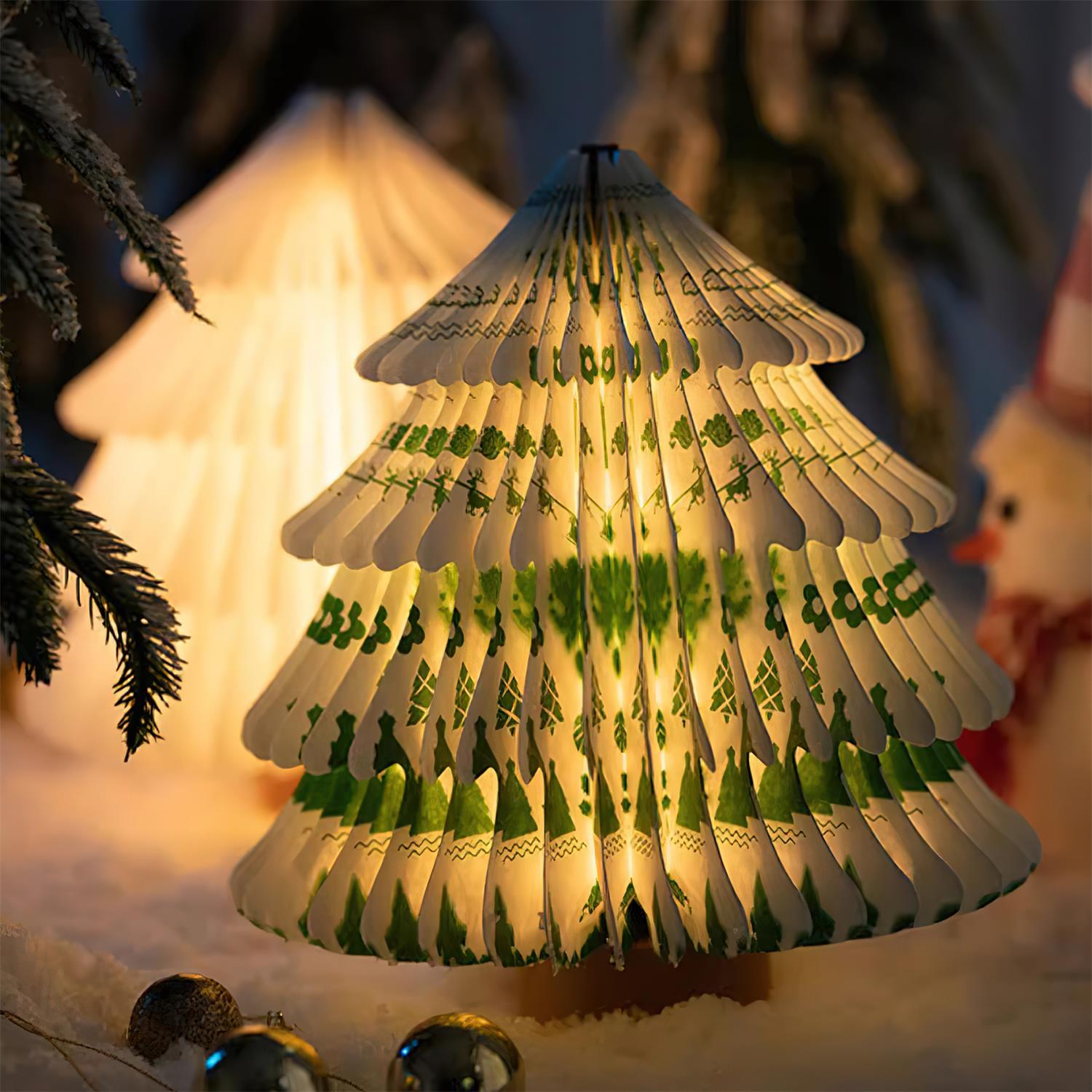 Xmas Tree Fold Table Lamp-Neutral Decor