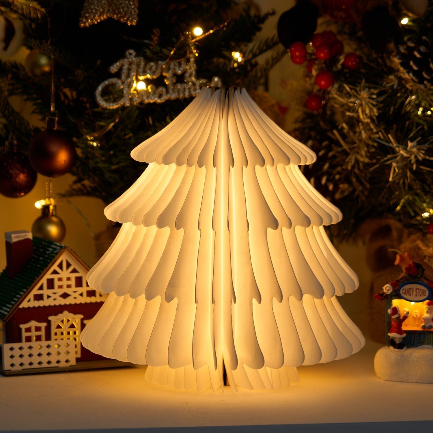 Xmas Tree Fold Table Lamp-Neutral Decor