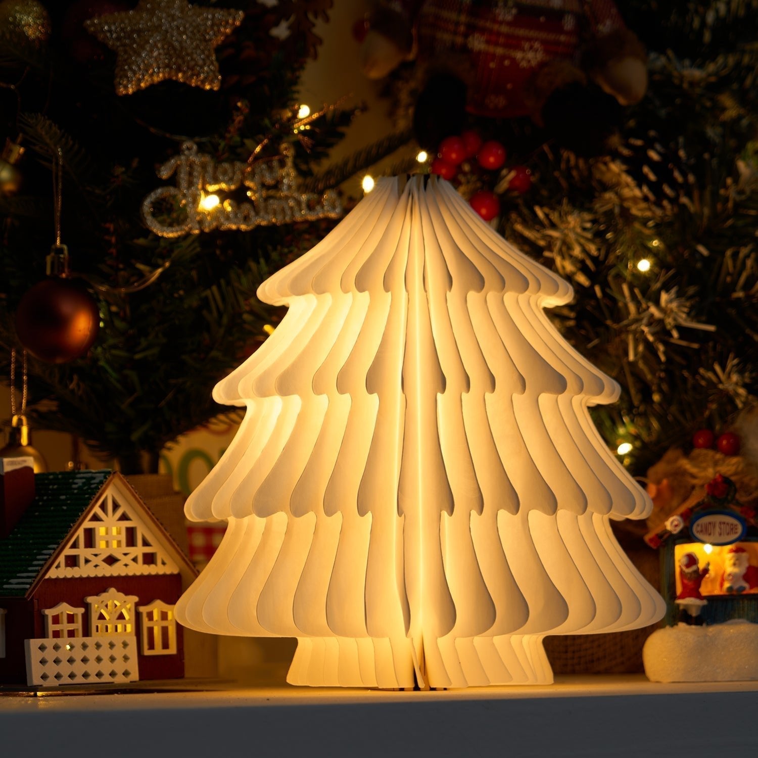 Xmas Tree Fold Table Lamp-Neutral Decor