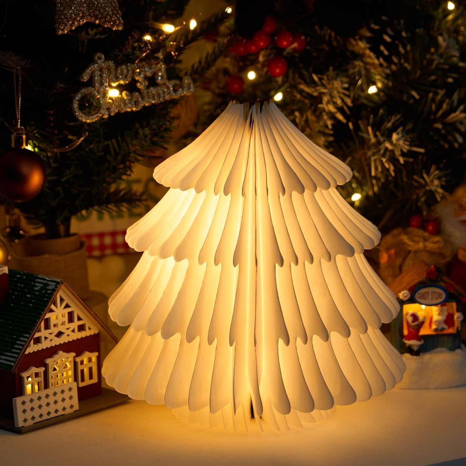 Xmas Tree Fold Table Lamp-Neutral Decor