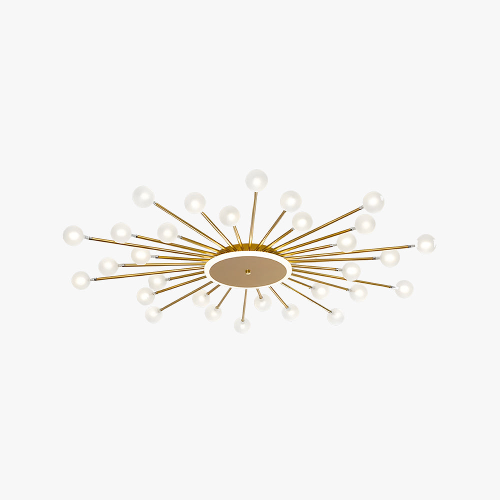 Arisha Nordic LED Flush Mount Ceiling Light Gold/Black Metal Living Room - Neutral Decor