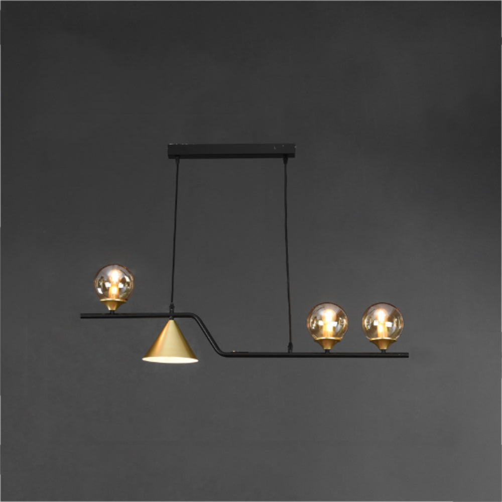 Arisha Modern LED Pendant Light Black/Gold Glass Living Room/Bedroom - Neutral Decor