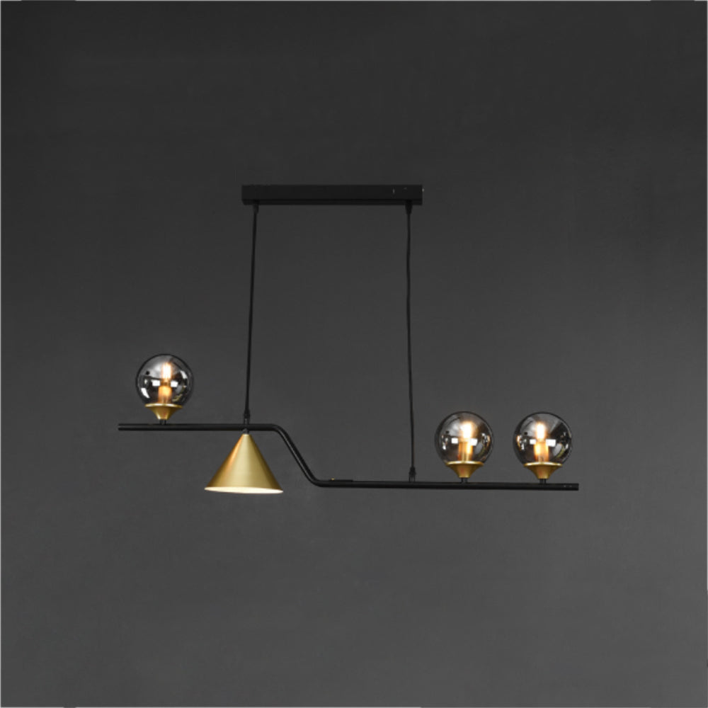 Arisha Modern LED Pendant Light Black/Gold Glass Living Room/Bedroom - Neutral Decor