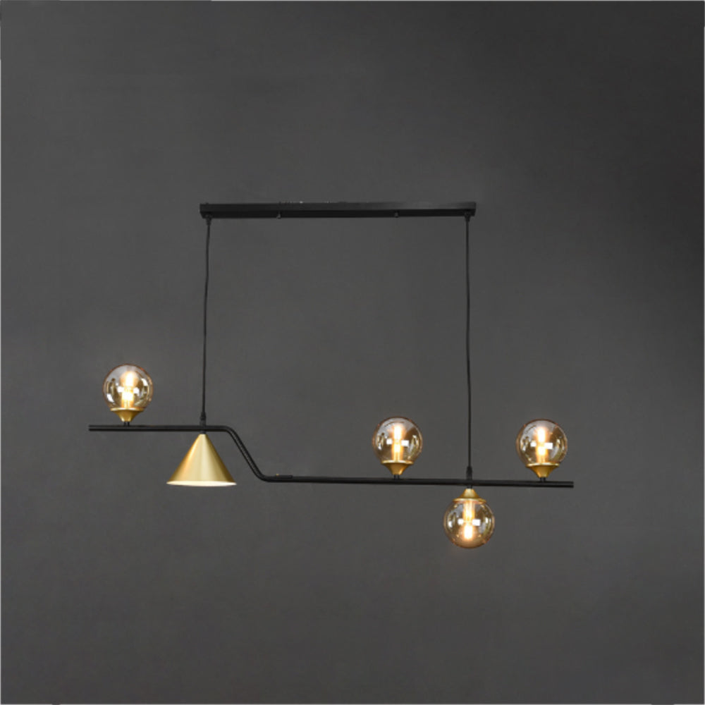 Arisha Modern LED Pendant Light Black/Gold Glass Living Room/Bedroom - Neutral Decor
