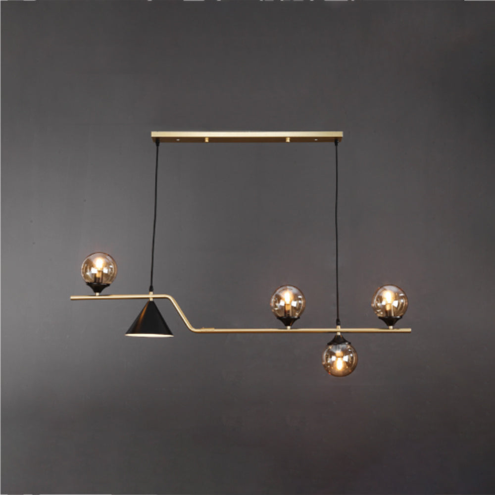 Arisha Modern LED Pendant Light Black/Gold Glass Living Room/Bedroom - Neutral Decor