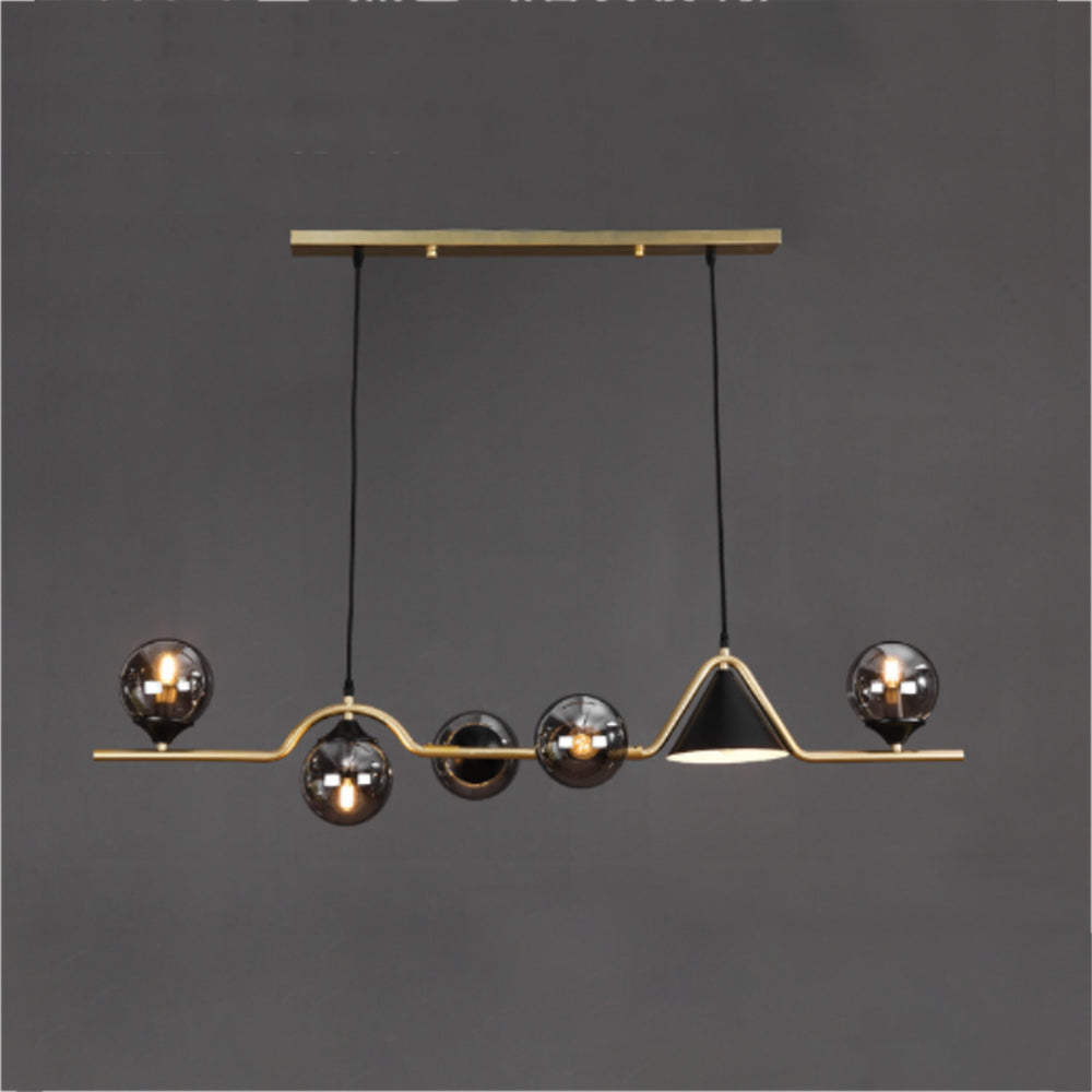 Arisha Modern LED Pendant Light Black/Gold Glass Living Room/Bedroom - Neutral Decor