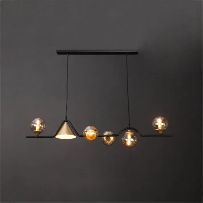Arisha Modern LED Pendant Light Black/Gold Glass Living Room/Bedroom - Neutral Decor