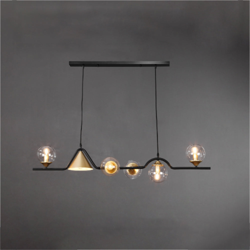 Arisha Modern LED Pendant Light Black/Gold Glass Living Room/Bedroom - Neutral Decor
