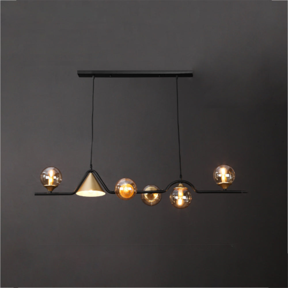 Arisha Modern LED Pendant Light Black/Gold Glass Living Room/Bedroom - Neutral Decor