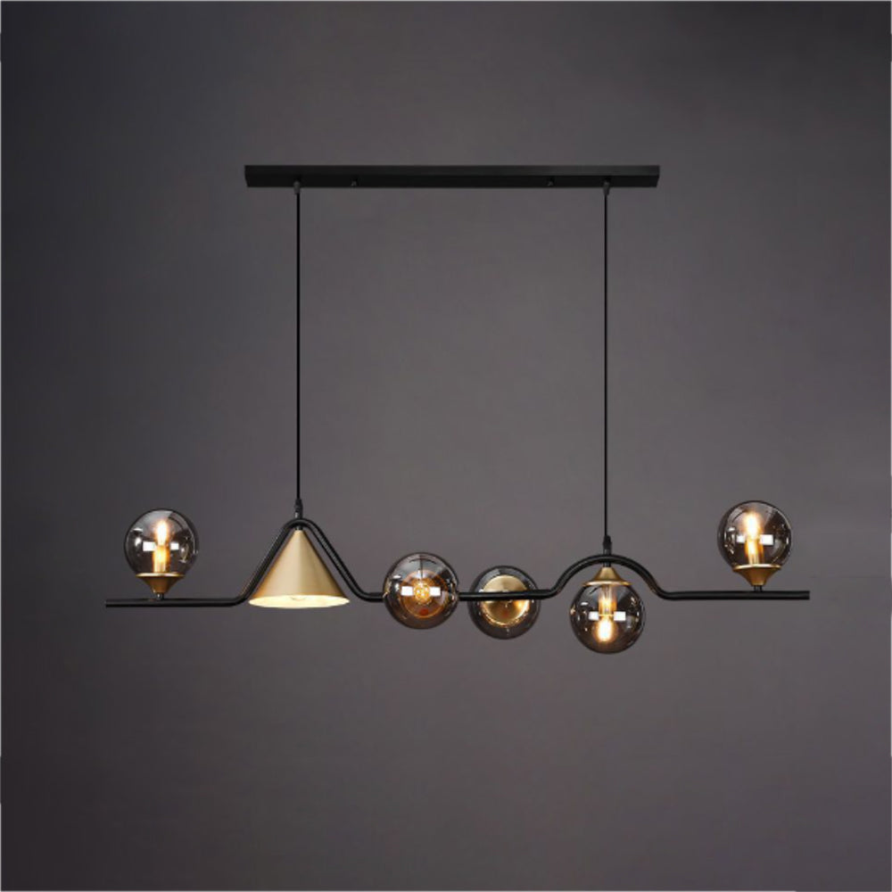 Arisha Modern LED Pendant Light Black/Gold Glass Living Room/Bedroom - Neutral Decor