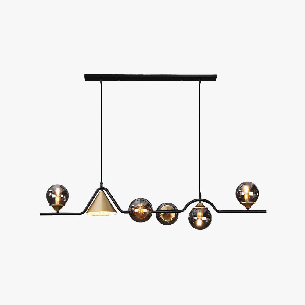 Arisha Modern LED Pendant Light Black/Gold Glass Living Room/Bedroom - Neutral Decor