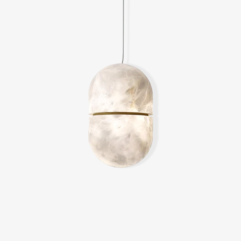 Satatr Alabaster Pendant Light Capsule-shaped-Neutral Decor