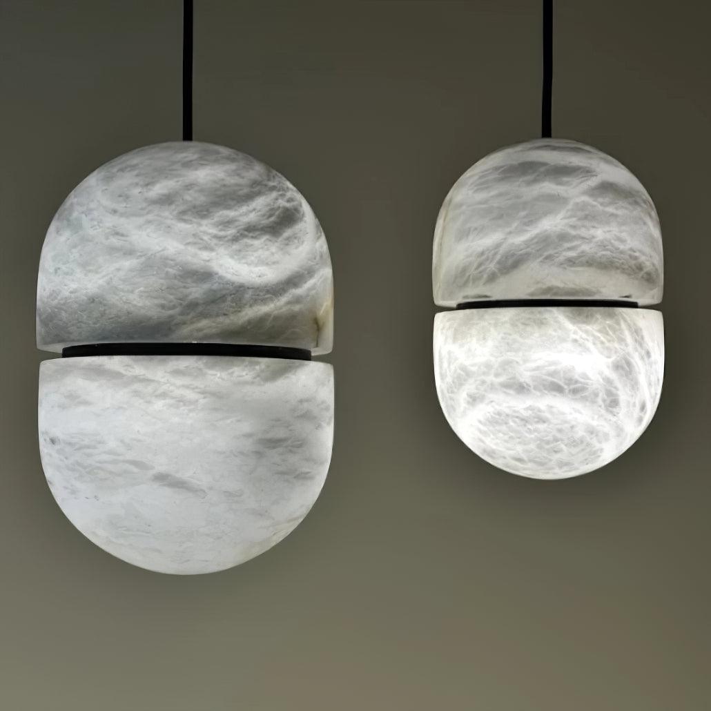 Satatr Alabaster Pendant Light Capsule-shaped-Neutral Decor