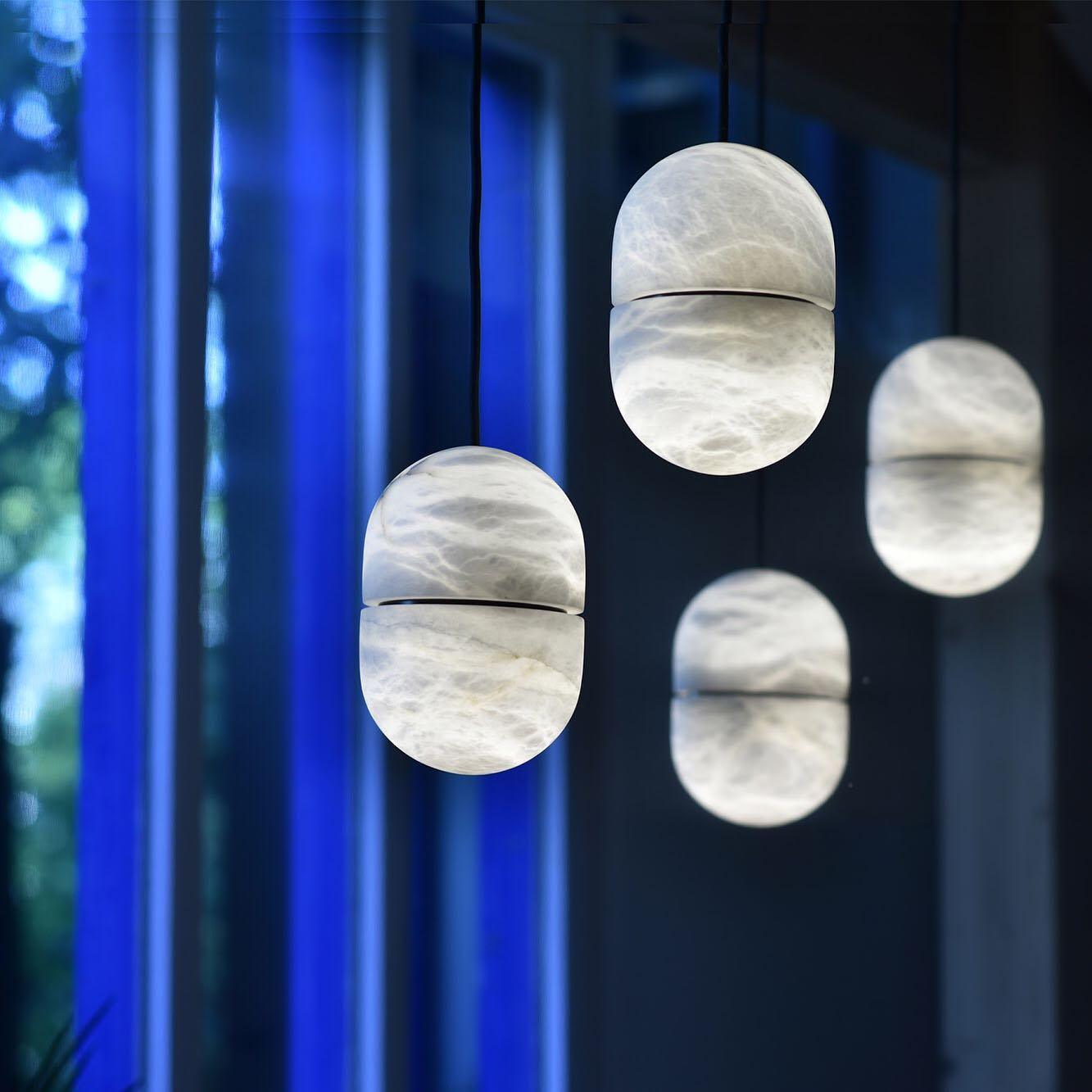 Satatr Alabaster Pendant Light Capsule-shaped-Neutral Decor