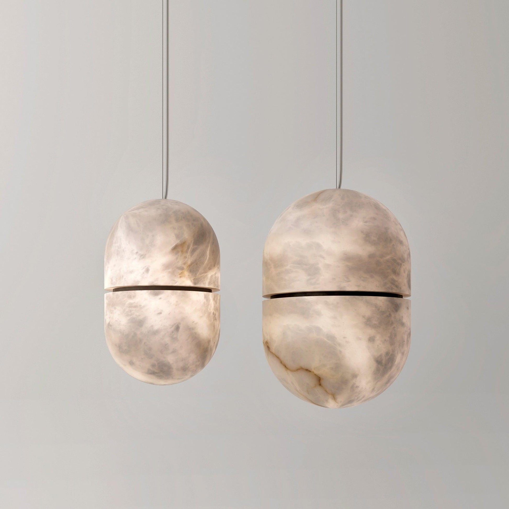 Satatr Alabaster Pendant Light Capsule-shaped-Neutral Decor