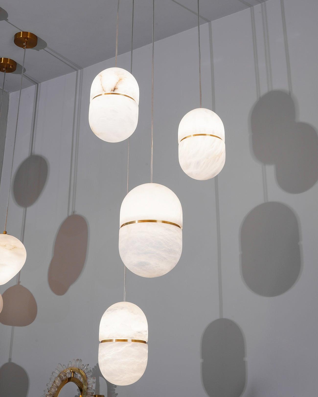 Satatr Alabaster Pendant Light Capsule-shaped-Neutral Decor